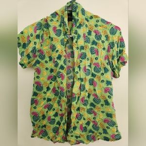 Green Wildfang short sleeve button down small